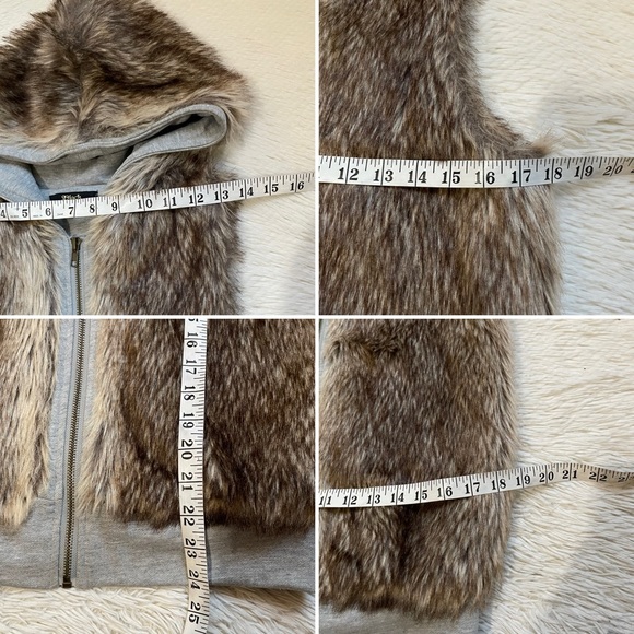 Y2k Faux fur furry hooded reversible sweater vest - Picture 11 of 17